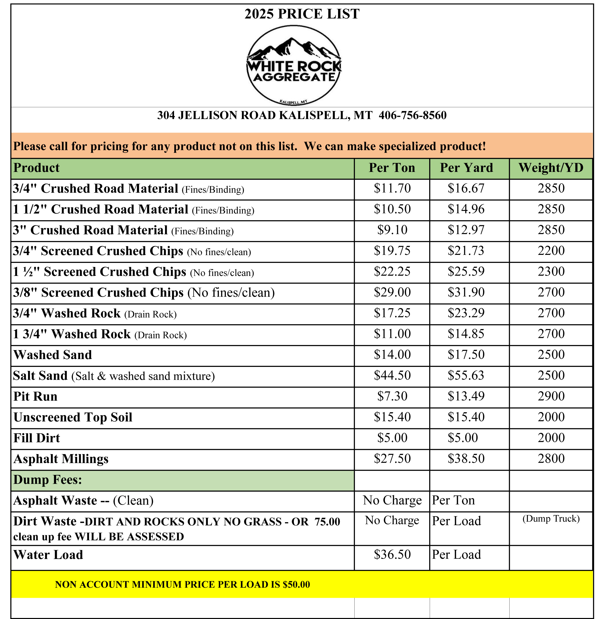 WRA MSRP PRICE LIST 2025.xlsx