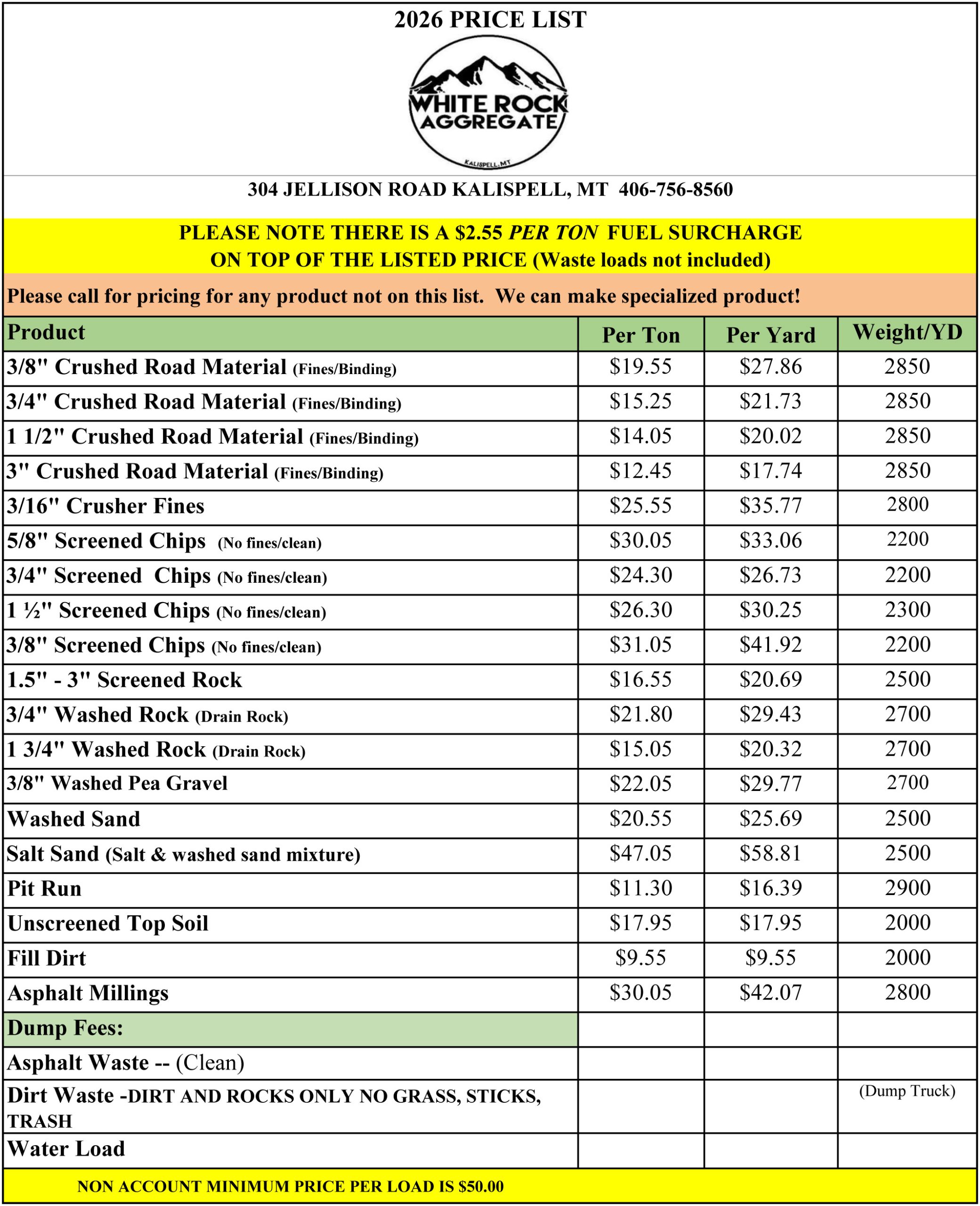 WRA MSRP PRICE LIST 2026 FUEL SURCHARGE_new